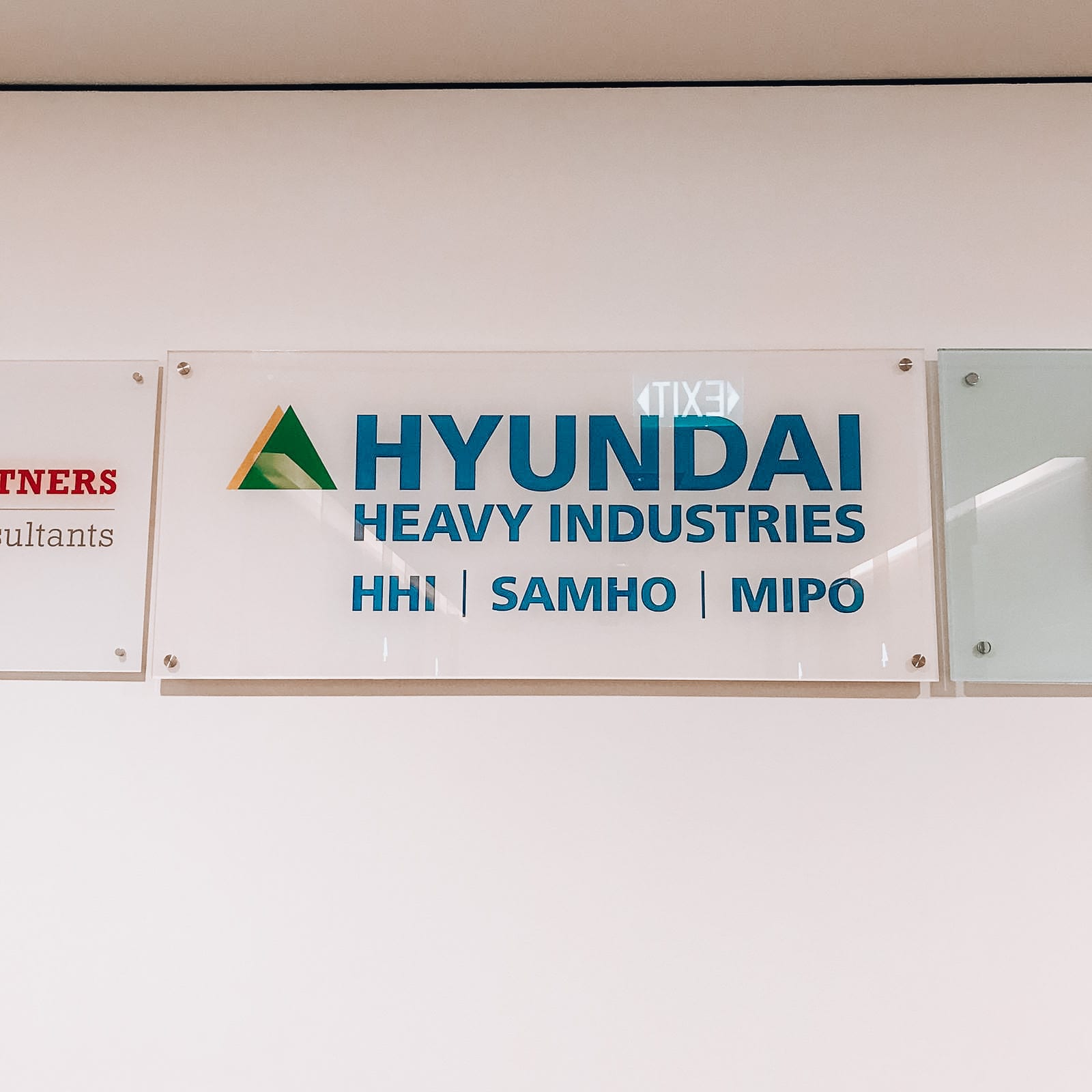Hyundai Heavy Industries acrylic panel signage — Acrylic Signage by Garrison Productions, Singapore