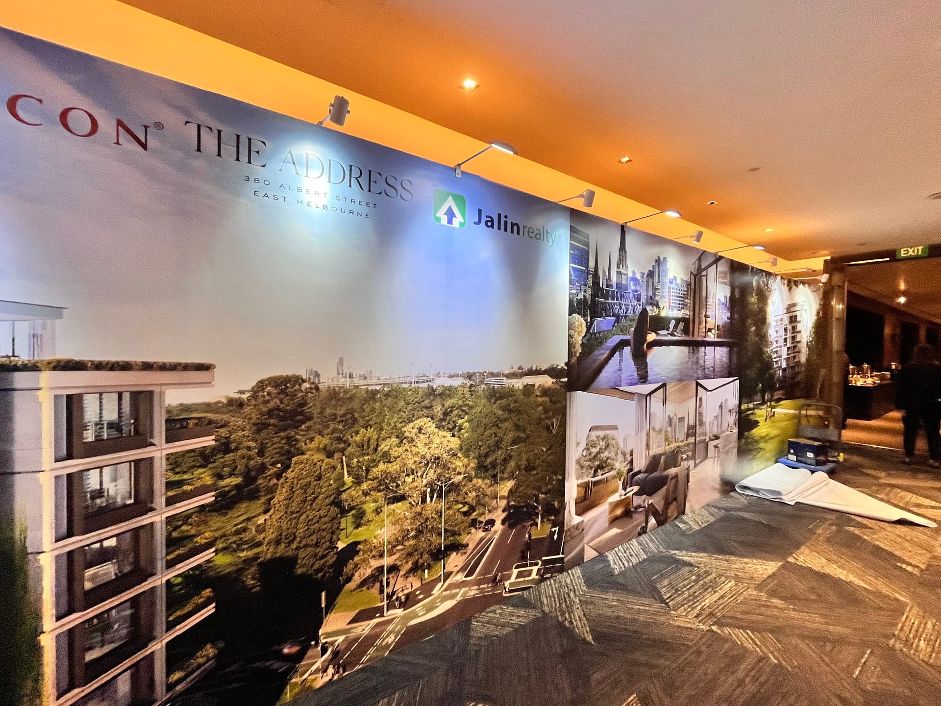 Property launch backdrop with garden render — Event Backdrop by Garrison Productions, Singapore