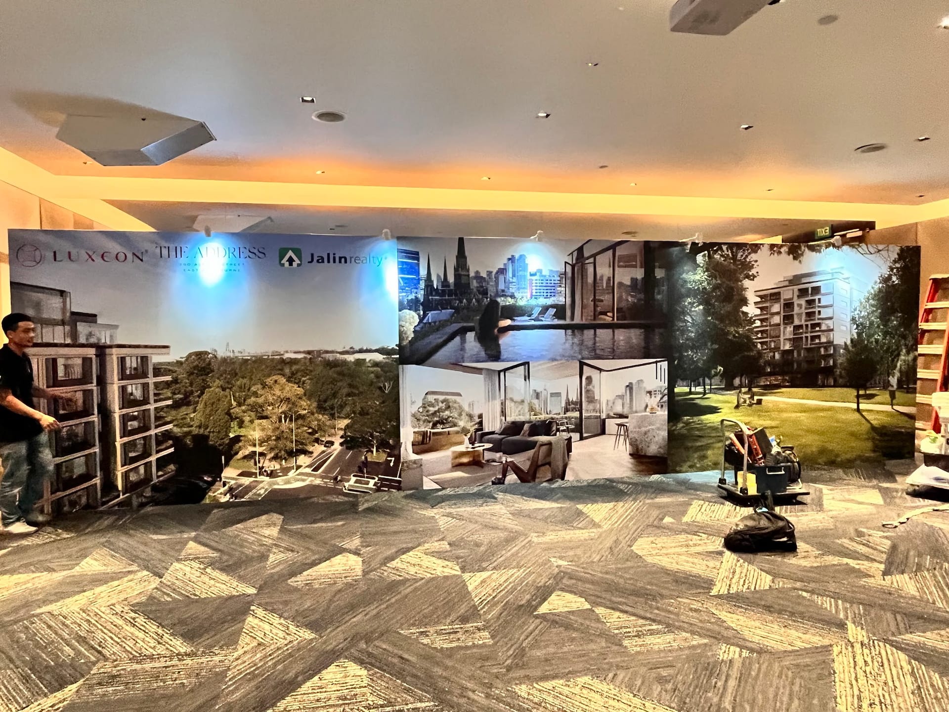 Property launch backdrop and display boards — Event Backdrop by Garrison Productions, Singapore