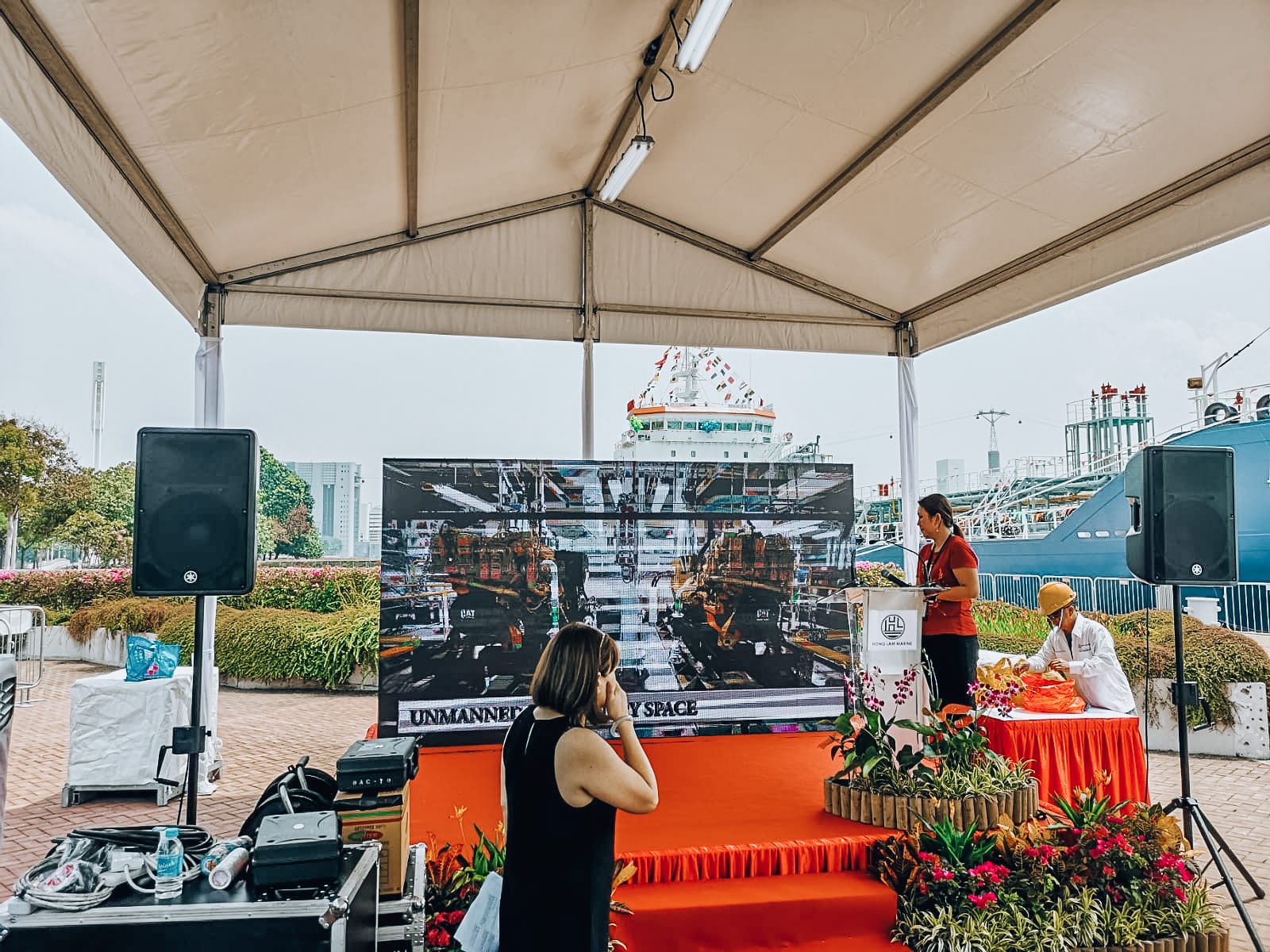 Outdoor event tent backdrop — Event Backdrop by Garrison Productions, Singapore