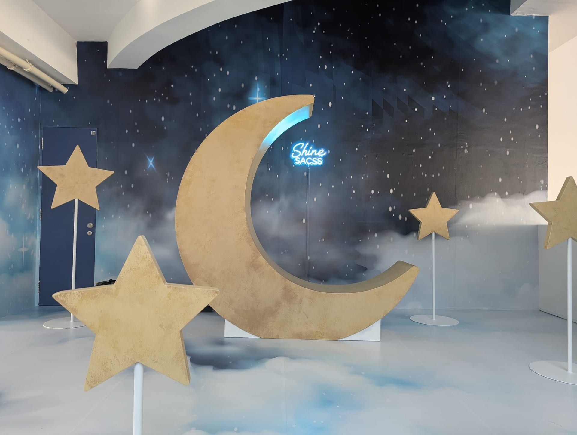 Moon and stars photo-booth backdrop — Event Backdrop by Garrison Productions, Singapore