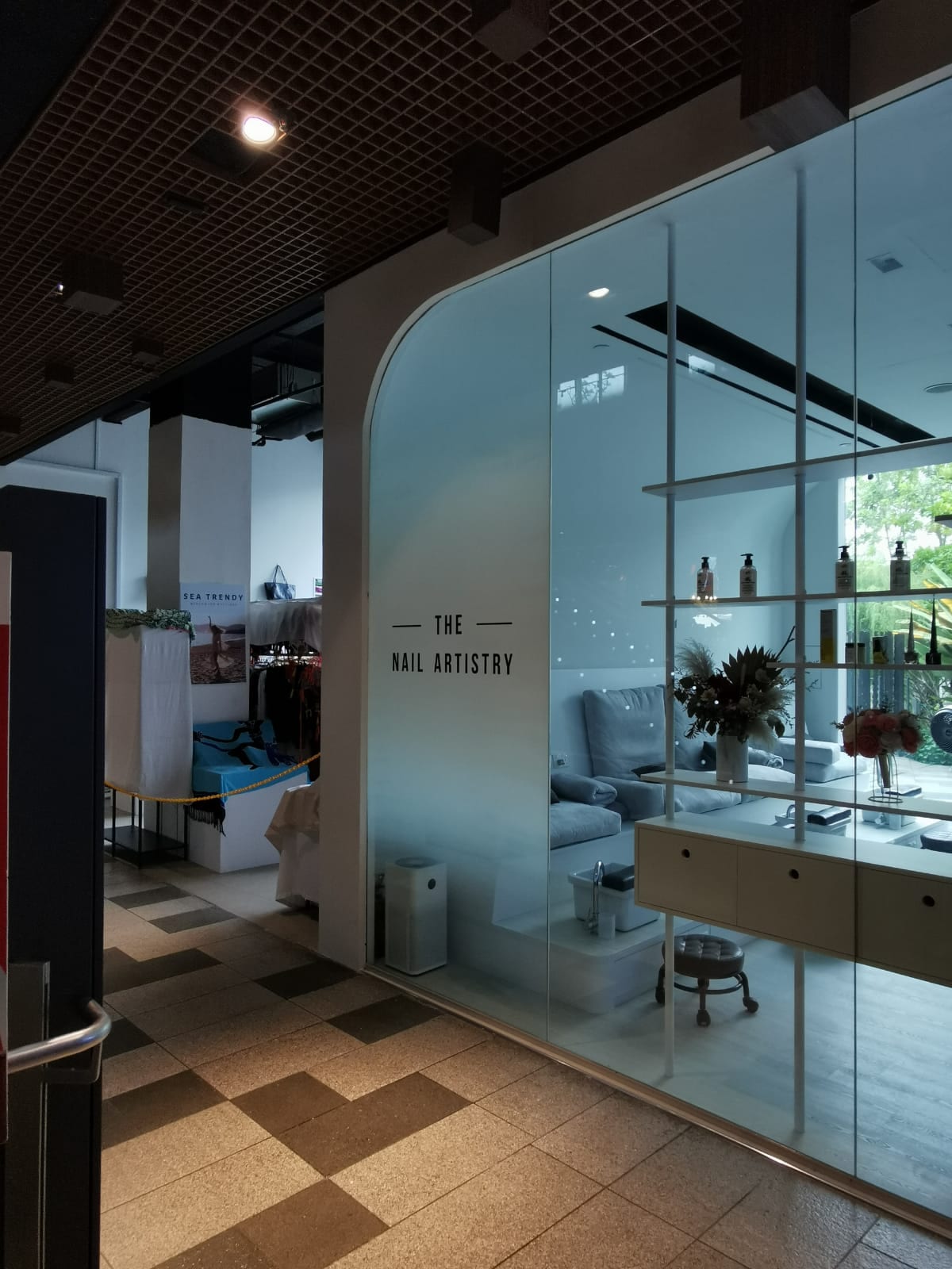 Frosted film on a curved glass office entrance — frosted sticker in Singapore by Garrison Productions