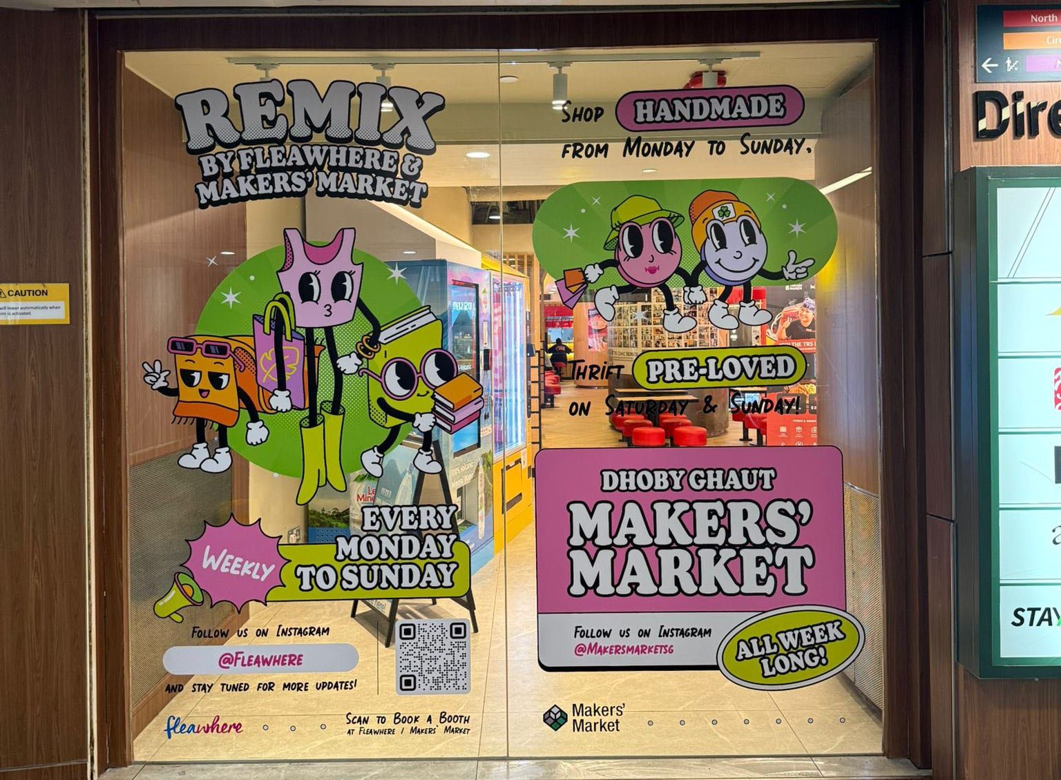 Remix Makers Market shop window glass stickers — Glass Stickers by Garrison Productions, Singapore