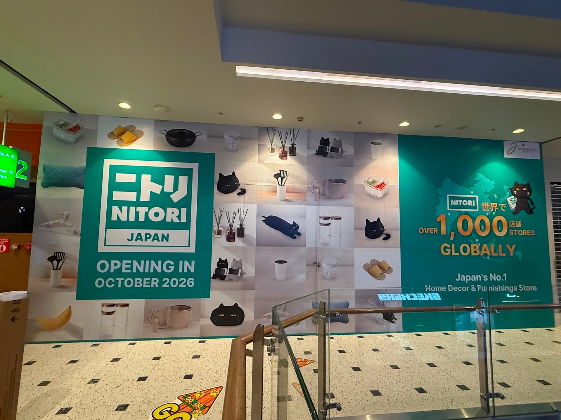 Nitori "Opening in October" mall hoarding — Hoarding Sticker Printing by Garrison Productions, Singapore