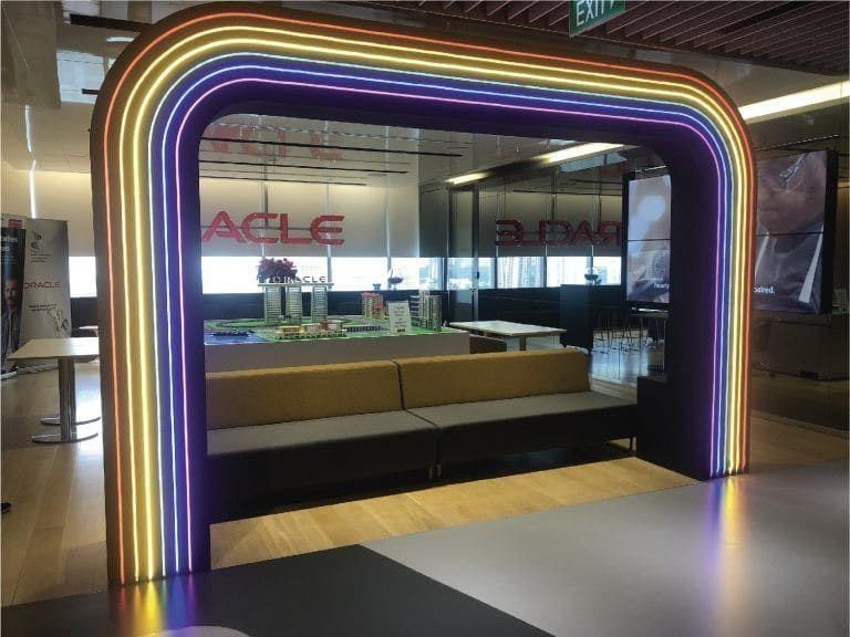 Rainbow neon archway entrance — Neon Signs by Garrison Productions, Singapore