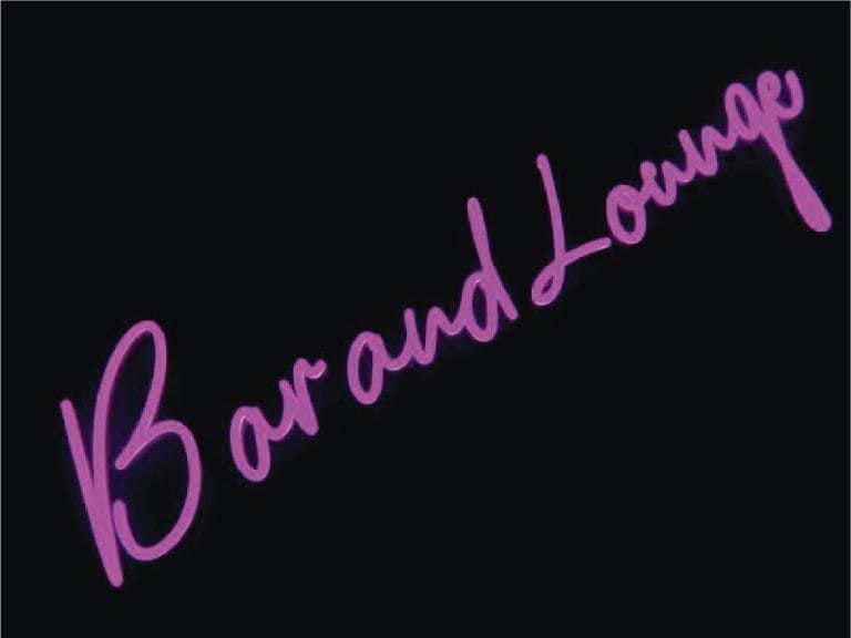"Bar and Lounge" pink neon sign — Neon Signs by Garrison Productions, Singapore