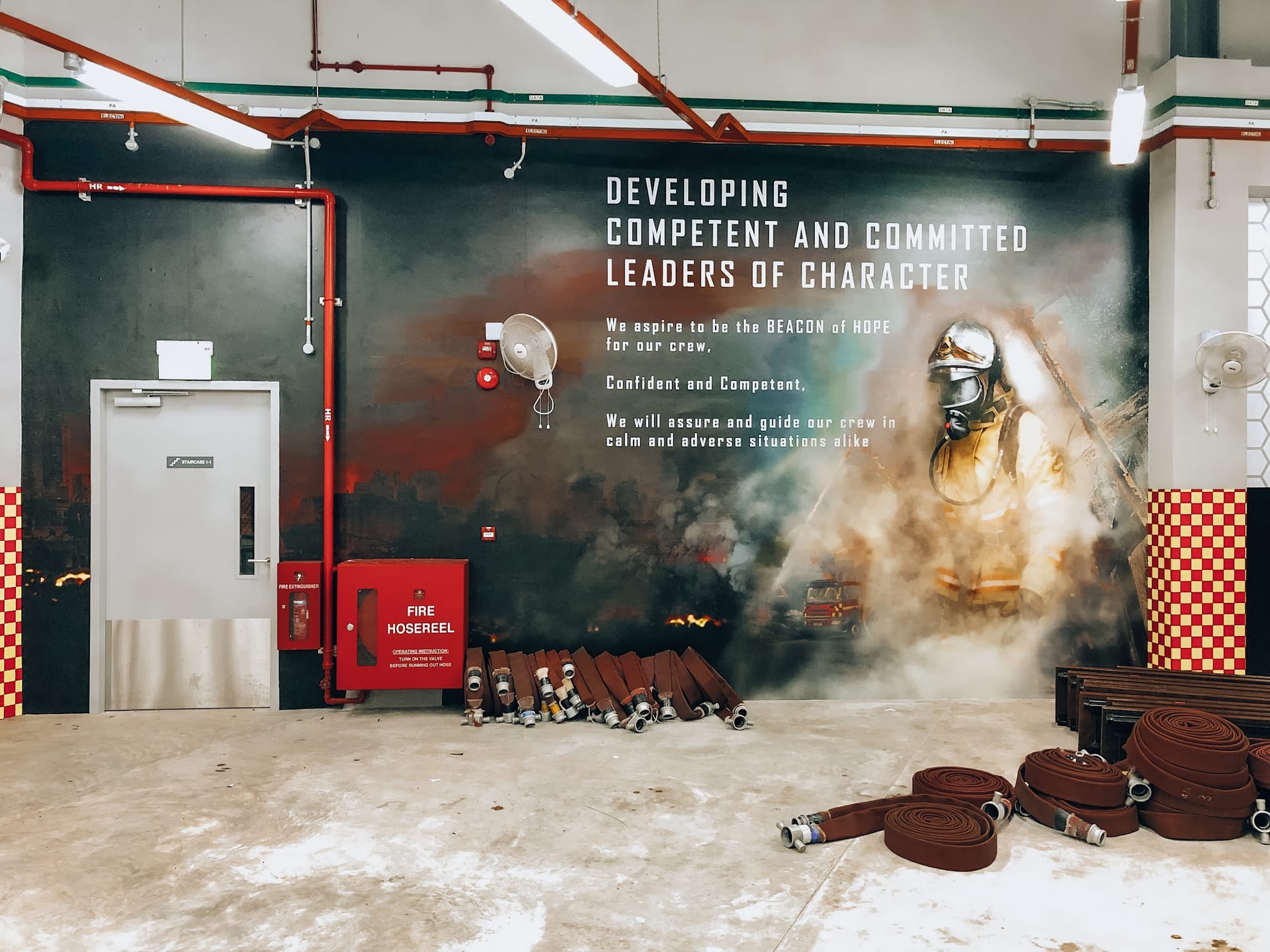 SCDF leadership wall mural in a training hall — Wall Mural by Garrison Productions, Singapore