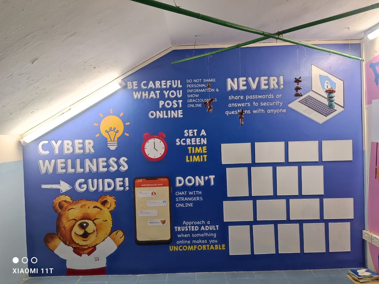 "Cyber wellness guide" school wall mural — Wall Mural by Garrison Productions, Singapore